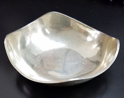 208 GRAM STERLING SILVER SERVING BOWL WITH FLARED EDGES MODERN ABSTRACT DESIGN