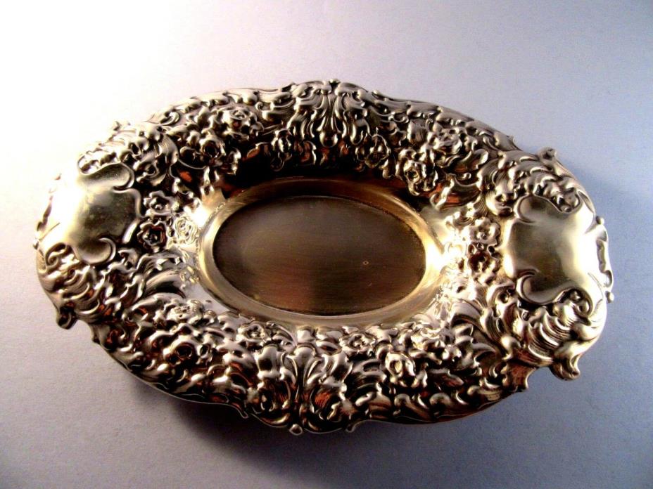 Gorham Sterling Repousse Art Nouveau Oval Dish / Bowl