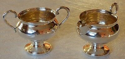 Antique Sterling Silver Fisher Creamer & Sugar Dish #703 170 Grams Weighted
