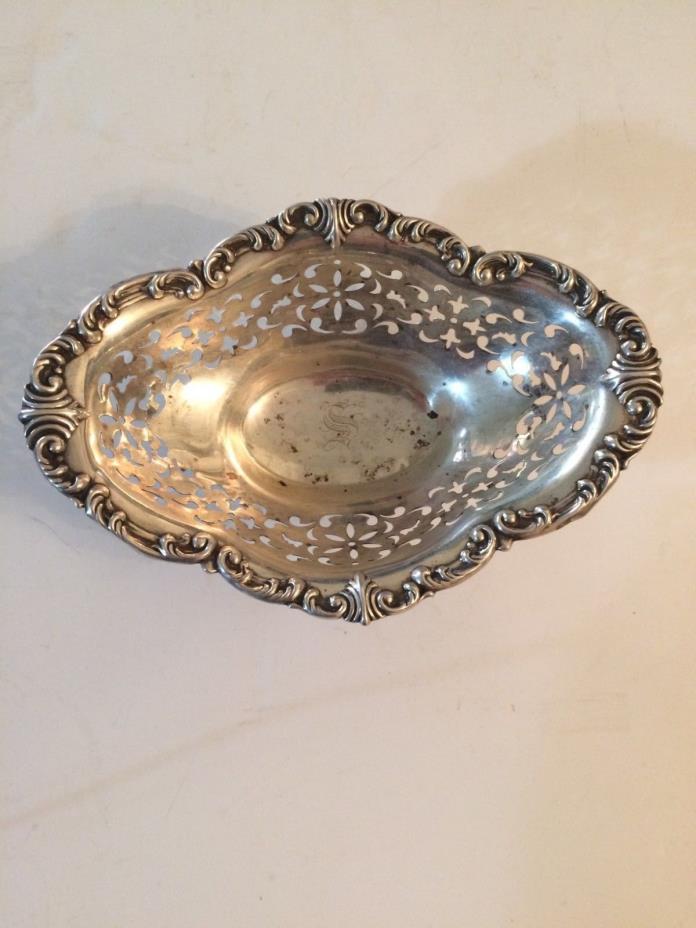 Gorham Sterling Silver Footed Bonbon Dish / Bowl A1513 Monogrammed Not Scrap