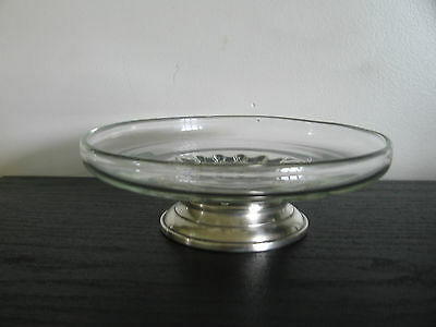 Web Sterling Silver Based Pedestal Glass Bon Bon Mint Dish