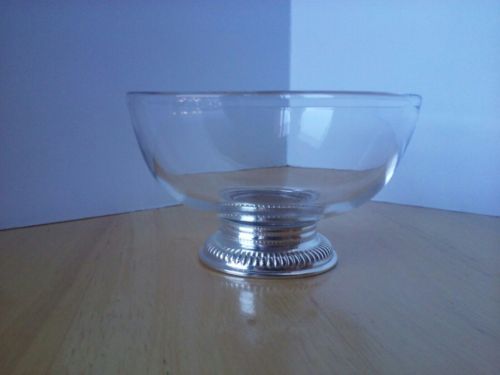 VINTAGE Bowl  STERLING BY FRANK M. WHITING SILVER BASE & GLASS