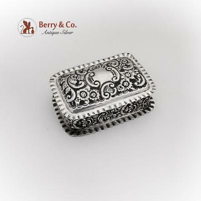 Repousse Floral Scroll Soap Box Pie Crust Rims Sterling Silver Chester 1903