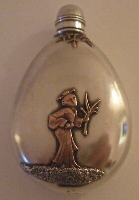 RARE GORHAM MIXED METALS COPPER STERLING PERFUME BOTTLE C. 1880