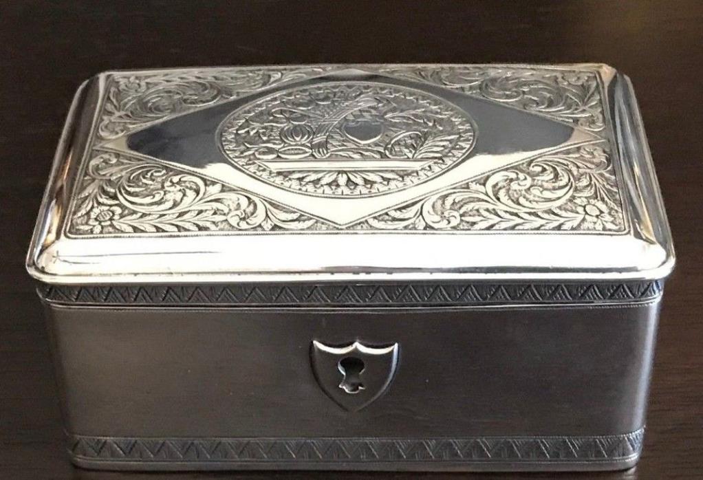 Stunning Handmade Sterling Silver Czech Tea Caddy 1835