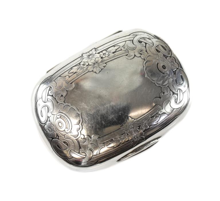Gorham Sterling Silver Soap Box Holder #B2706, c1900. Hand Chased Florals