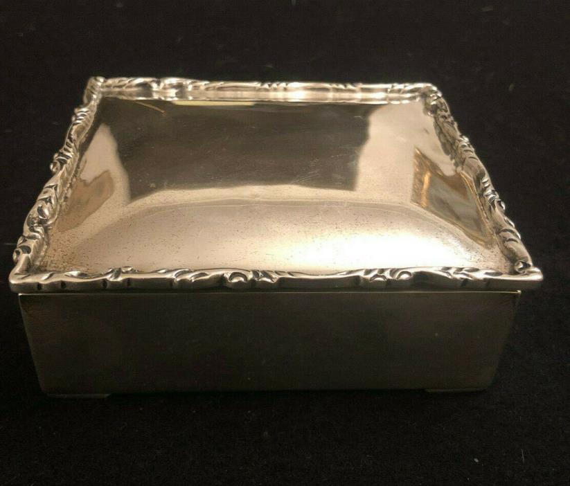 Antique JLV Mexican Sterling Silver Cigar/Jewelry Box