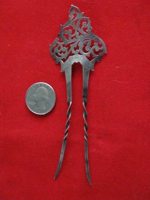 antique sterling hair comb