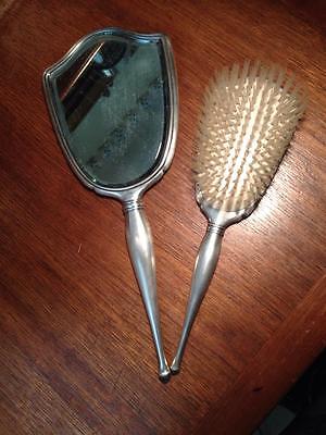 Birks Sterling Silver Brush and Vanity Mirror , Antique , vintage , ladies