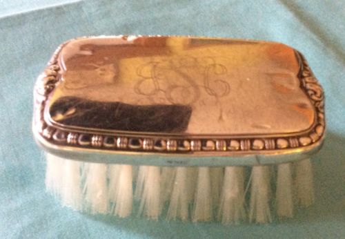 Vintage Sweet Sterling Silver Monogrammed Baby Child's Dolls Hair Brush