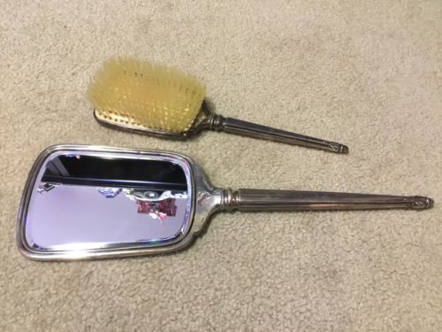 Antique Birks Sterling silver vanity Set, Mirror & Brush
