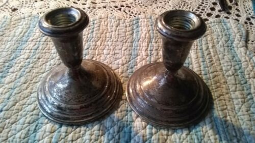 STERLING SILVER, TOWLE WEIGHTED CANDLE HOLDERS VERY GOOD CONDITION