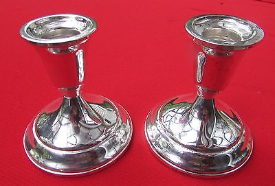 Towle Pair of Sterling Silver Weighted Candlesticks 4