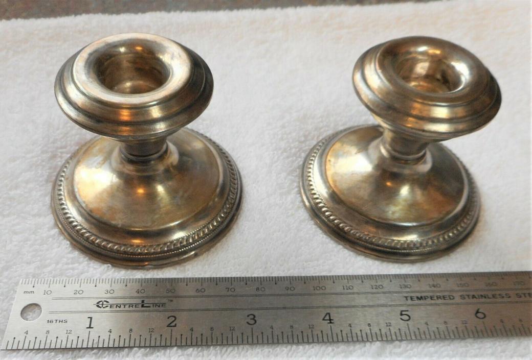 N.S. Co. STERLING SILVER weighted Antique candle holders (SET OF 2) 240 grams