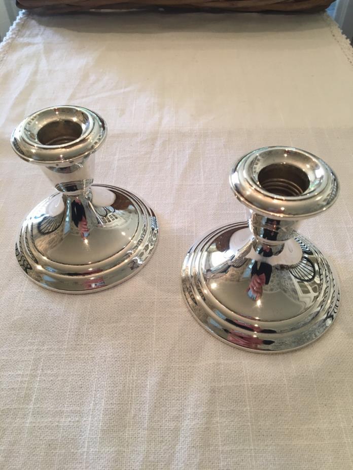 STERLING SILVER CANDLESTICK HOLDERS 925 WEIGHTED BY GORHAM