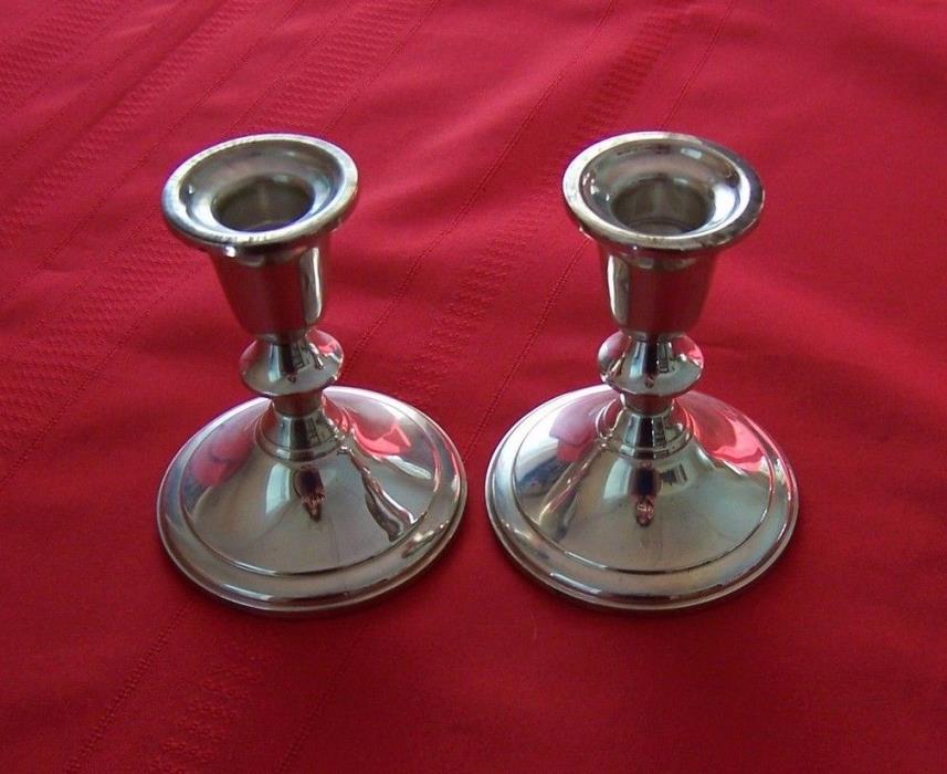 VINTAGE GIFTAMERICA STERLING SILVER CANDLE HOLDER.SET OF TWO.