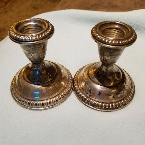 Empire Sterling Silver Candle Holders Weighted