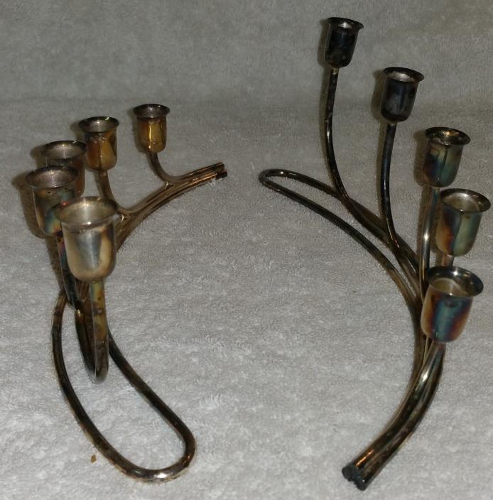 NYSOLV Silverplated Candle Holder  Mid Century Danish Scandinavian Modern 60gr.