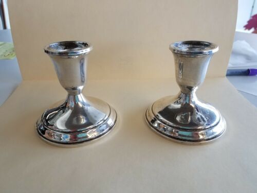Vintage Pair of Two Towle SterlingSilver Candlesticks #701 weighted & reinforced