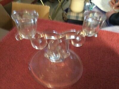 Glass 2 Cadle Table Top Standing Candelabra