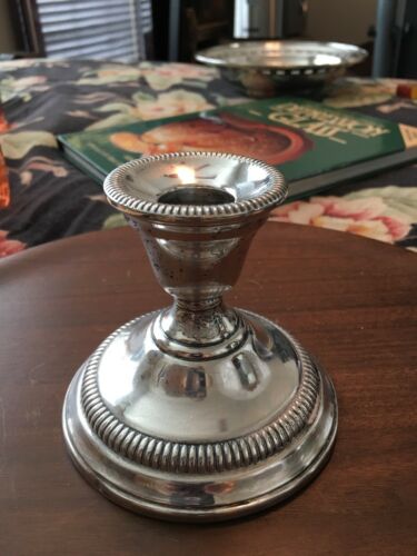 VINTAGE LAMERIE STERLING 900 WEIGHTED CANDLE STICK HOLDER 3.25