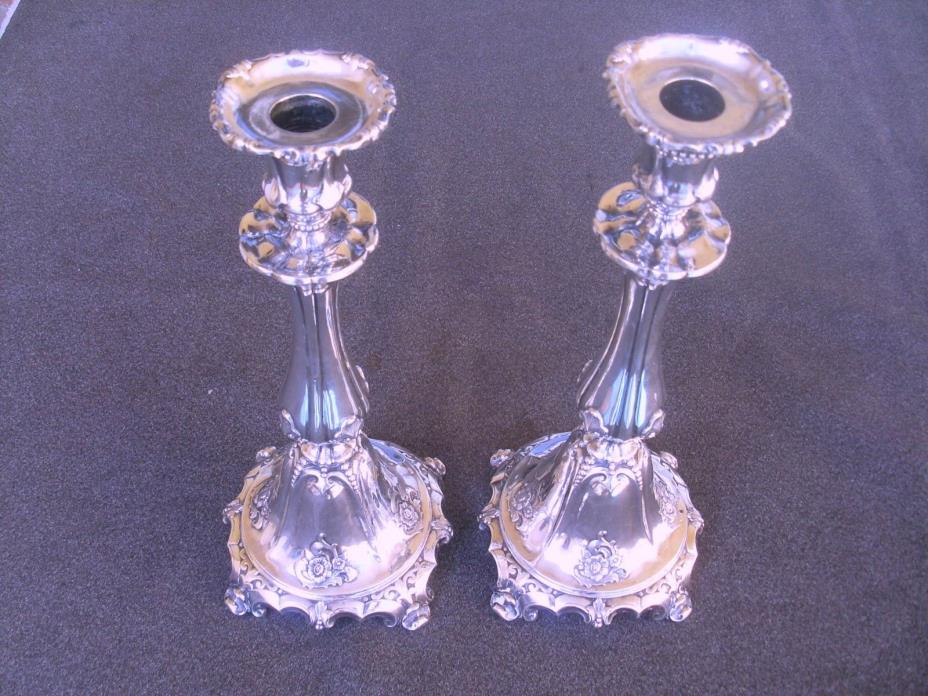 Antique Austria Silver Pair Candlestick