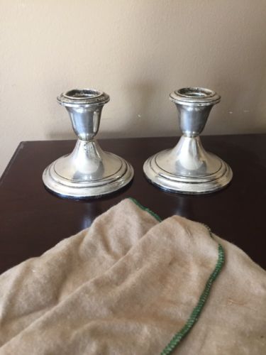 Pair of Weighted Sterling Silver Gorham 661 Candle Stick Holders Candlestick
