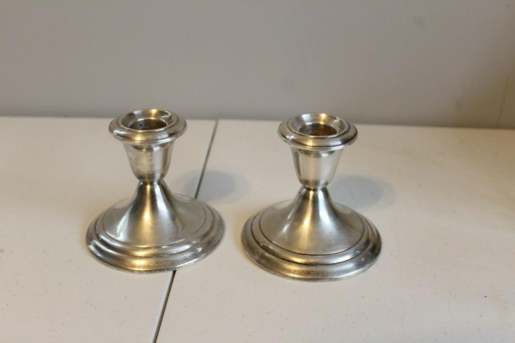 Pair (2) Gorham Sterling Silver Weighted Candle Holders #661