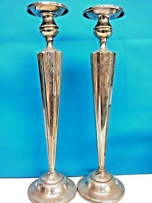 Antique Sterling Silver Candle Holder Height : 14 inches, Pair, PRICE REDUCED