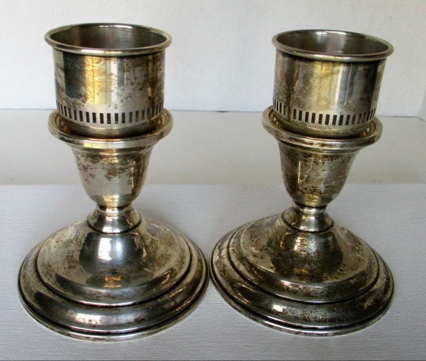 International Sterling Weighted Reinforced N238 Convertible Candle Holders
