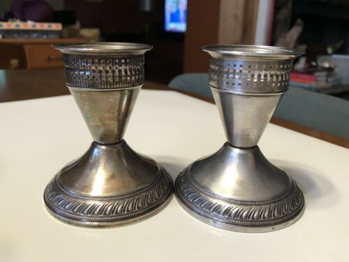Pair of Sterling Silver Duchin Weighted Candle Sticks