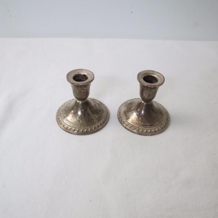VINTAGE DUCHIN CREATION STERLING WEIGHTED PAIR OF CANDLESTICKS 3