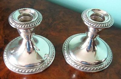 American Pair of Vintage Art Deco Sterling Silver Candle Holders by Alvin