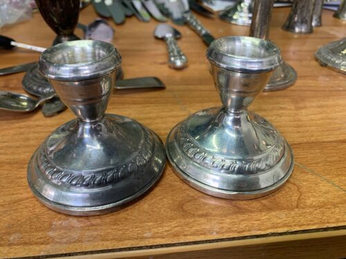Vintage Sterling Silver Columbia Candle Holders