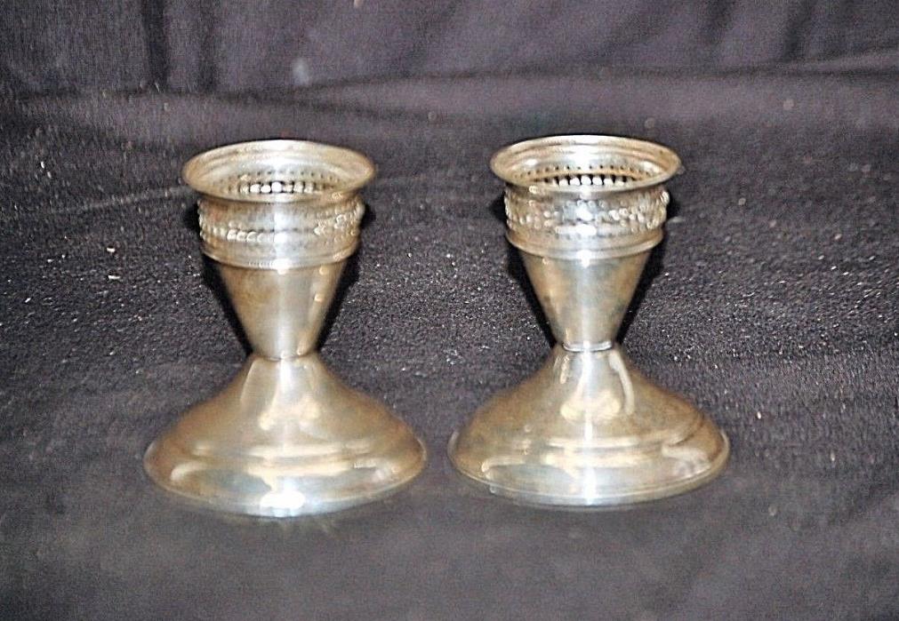 Old Vintage Duchin Creations Sterling Silver Candlestick Holder .925 Pierced MCM