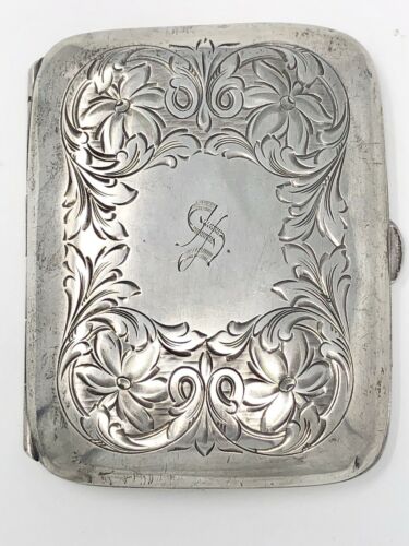 Vintage Sterling Silver Cigarette Case Monogrammed S 51.8g New Mexico Estate