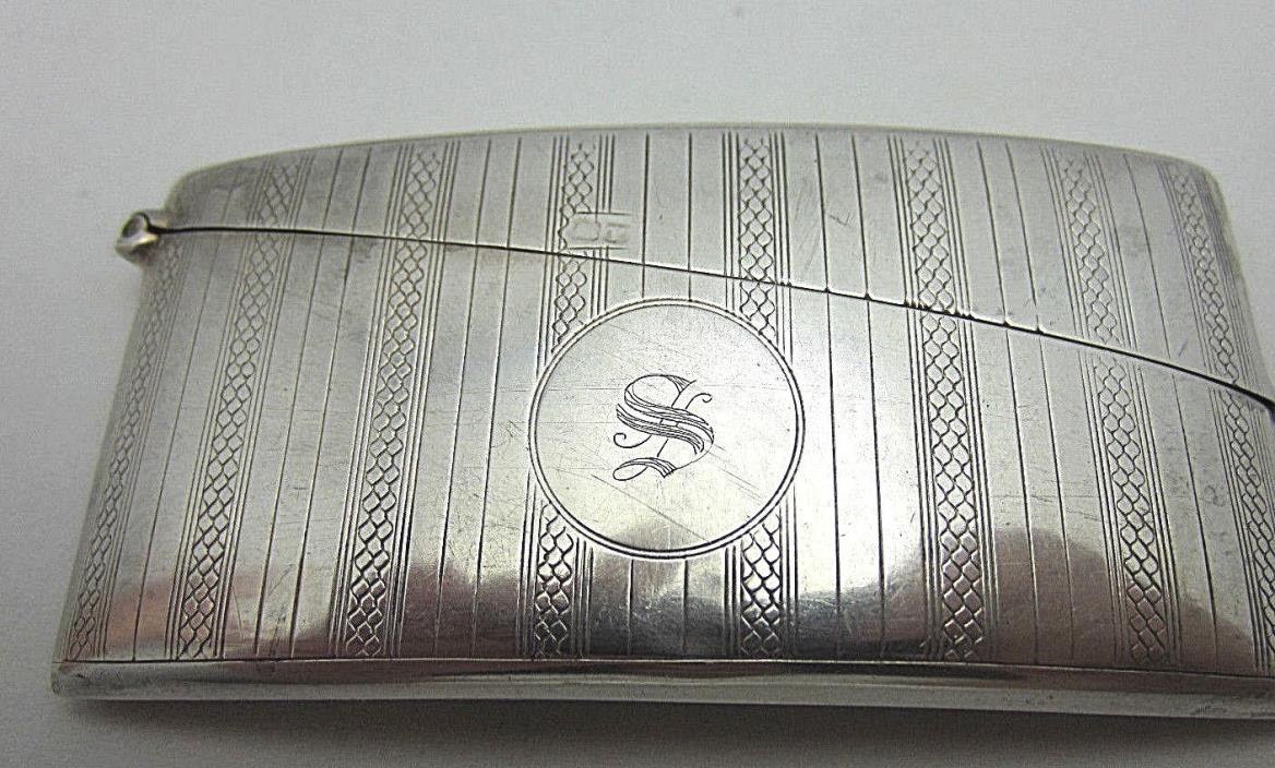 Vintage Antique Sterling Silver Art Deco Vesta Match Case 39.2 g Calling Card