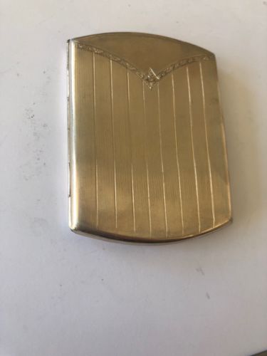 Art Deco English  Hallmarked Silver Card Case 94 Grams