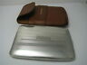 SOLID STERLING SILVER CIGARETTE CASE & LEATHER CASE by NAPIER USA ca1940s