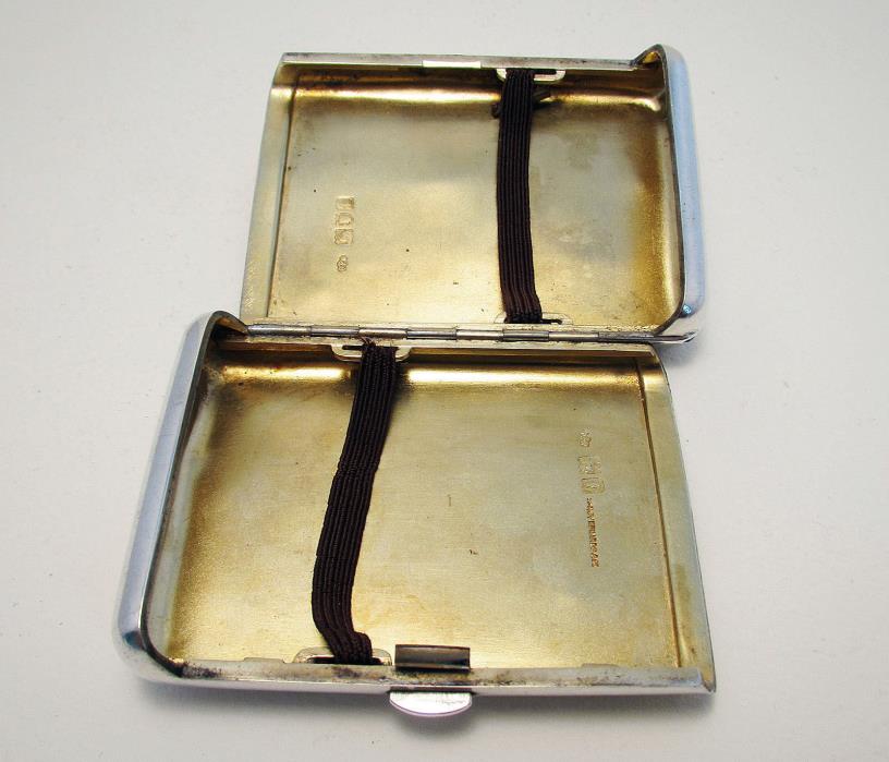 Unusual ANTIQUE Victorian Solid Sterling Silver English Cigarette Cigar Case Box