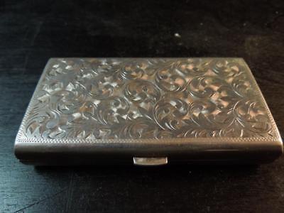 Antique .950 Silver Rectangular Cigarette Case with Art Nouveau Etching