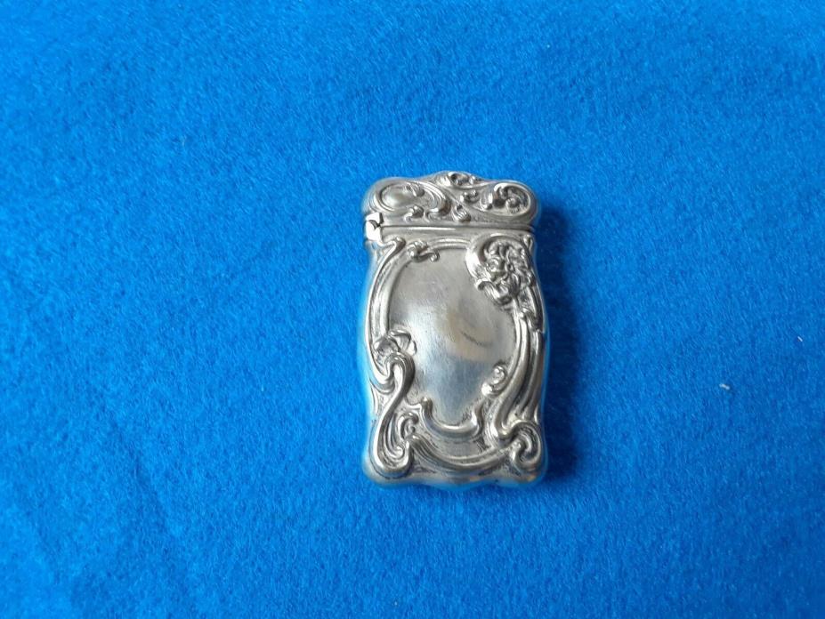 German Silver Match Safe Vesta