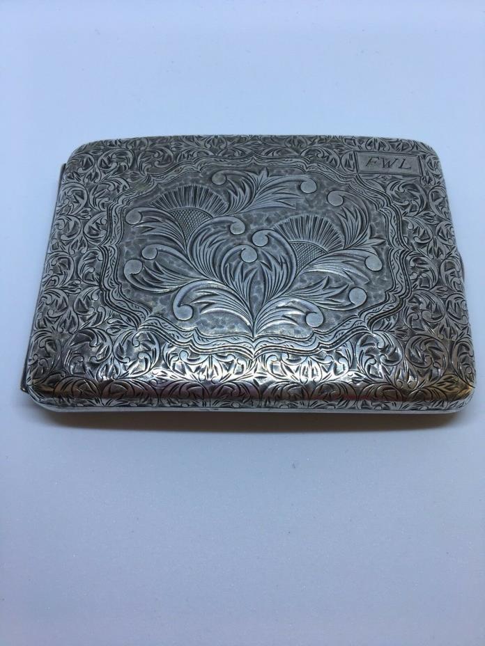 Vintage Ornate 950 Sterling Silver Cigarette Case