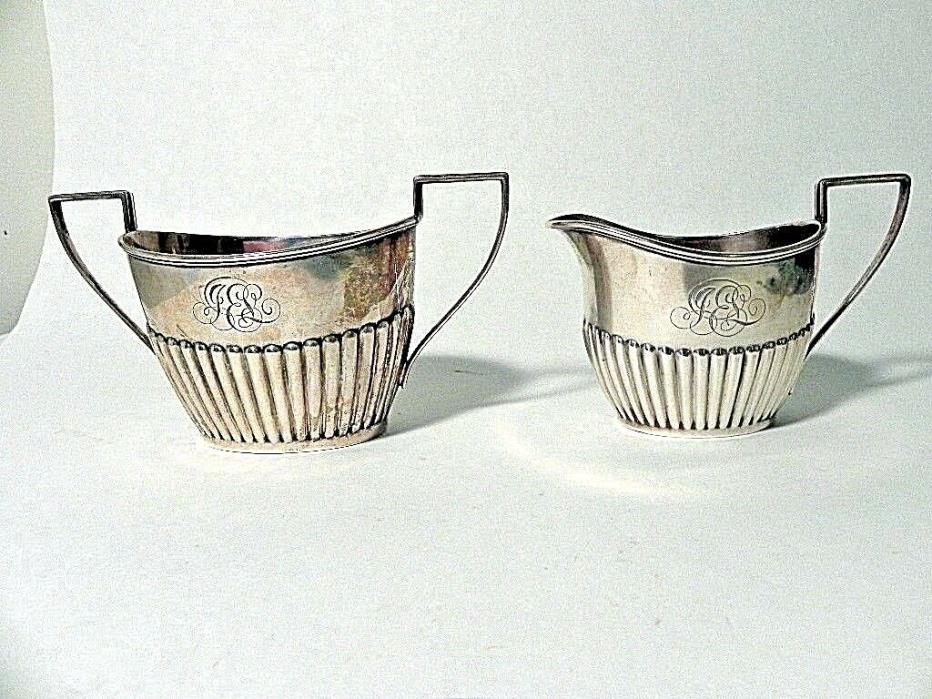 VINTAGE STERLING SILVER CREAMER & SUGAR BOWL SET BY GORMAN