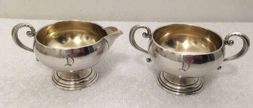 ANTIQUE VTG  OPEN CREAM AND  SUGAR STERLING SET by FRANK M. WHITING & CO