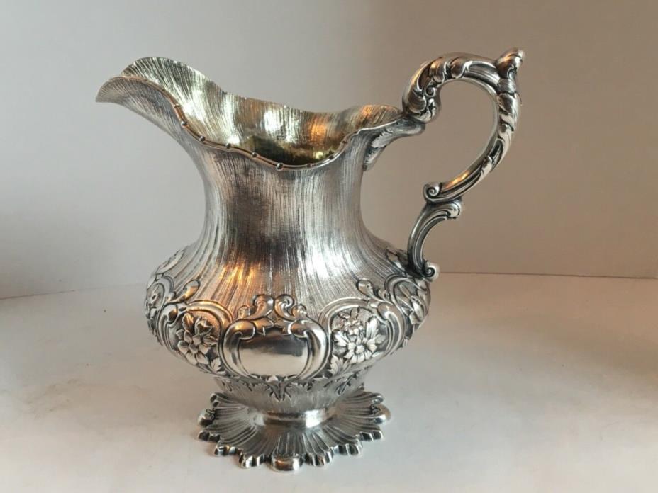 Antique Georgian Scottish Sterling Silver Handchased Florals Cream Jug 1832 E&Co