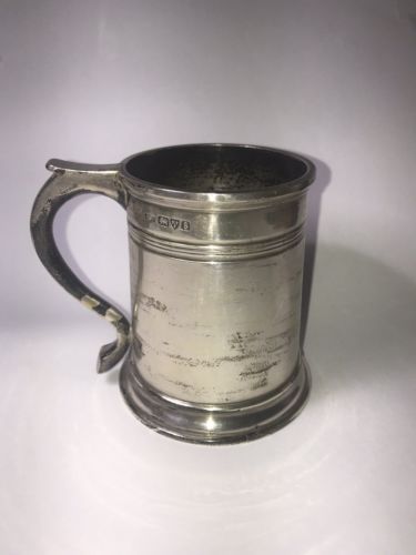 Early English Sterling Silver Tankard Stokes & Ireland Chester England