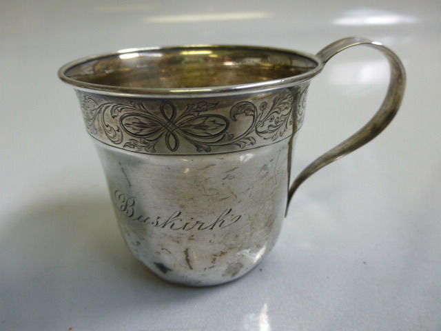 Antique Sterling Silver Monogrammed Baby Cup / Youth Mug 1910/20's
