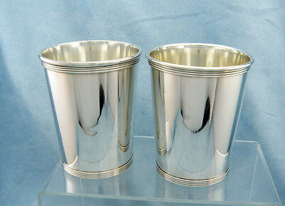 Set of 2 Vintage K Brown-Jeweler Sterling Silver Mint Julep Cups, No MONO