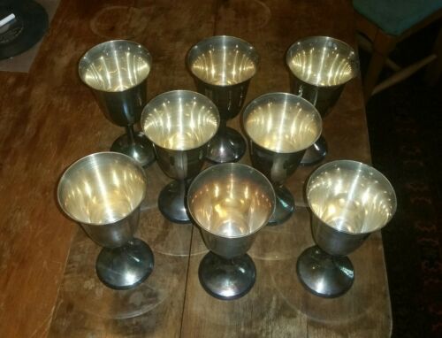 Set of 8 Sterling Silver Water Goblets-950 Sterling-Partially Weighted Stems
